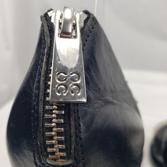 **COACH** BLACK HEELS Python Embossed Mirrored Leather  8 - Picture 6 of 12